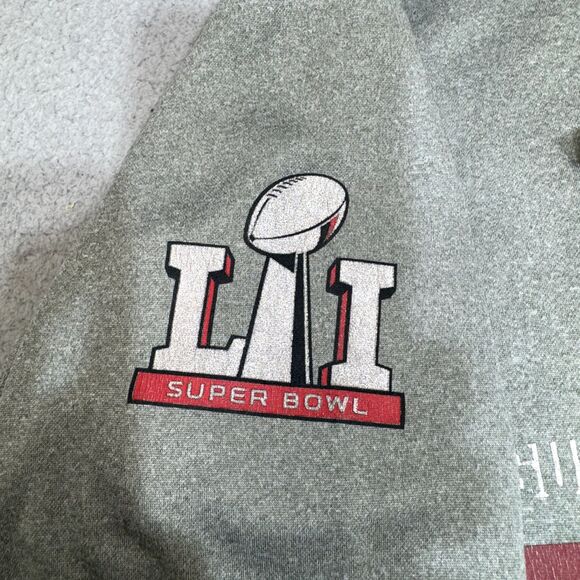 Atlanta Falcons Hoodie Men Medium Gray Nike Super Bowl LI 2017 Sweatshirt NFL - Picture 6 of 14